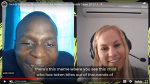 Martina and Mike talking on the podcast